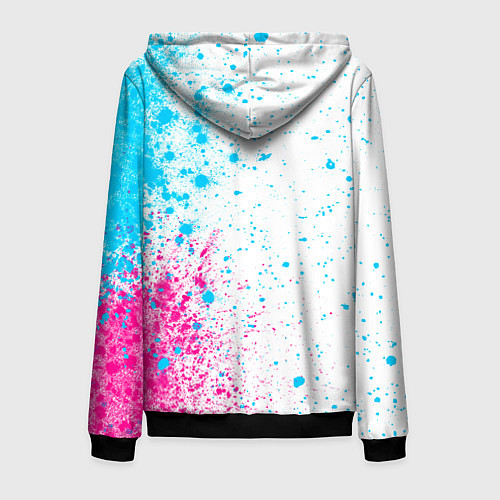 Мужская толстовка на молнии Ajax neon gradient style: по-вертикали / 3D-Черный – фото 2