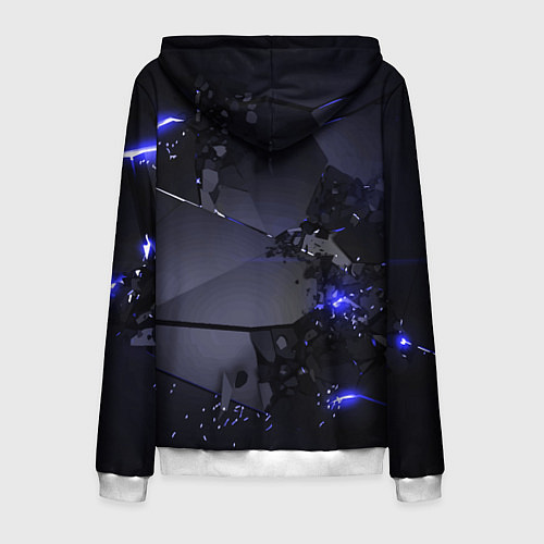 Мужская толстовка на молнии Неоновые плиты, взрыв / 3D-Белый – фото 2
