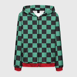 Толстовка 3D на молнии мужская Танджиро Камадо клинок рассекающий демонов кимоно, цвет: 3D-красный