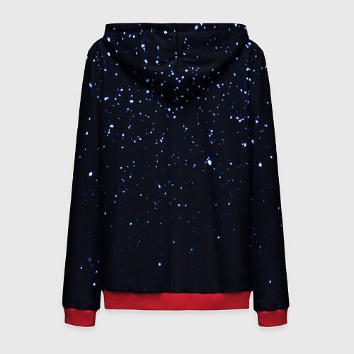 Мужская толстовка на молнии Мудрое Новогоднее Дерево / 3D-Красный – фото 2