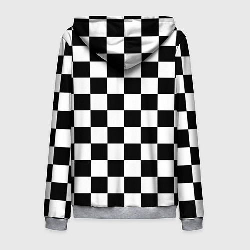 Мужская толстовка на молнии Шахматные клетки - текстура / 3D-Меланж – фото 2