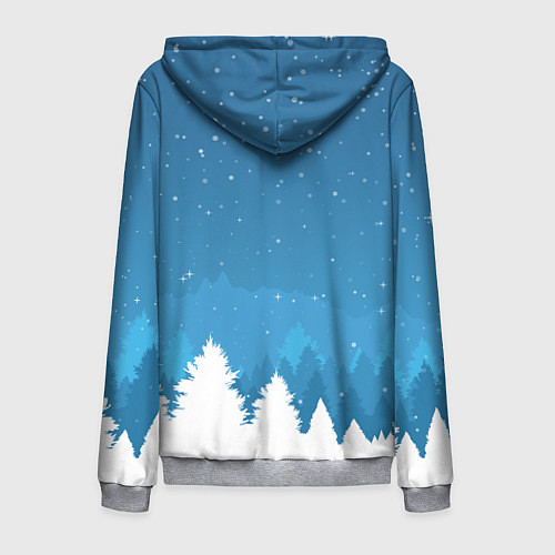 Мужская толстовка на молнии Новогодняя сказка дед мороз / 3D-Меланж – фото 2