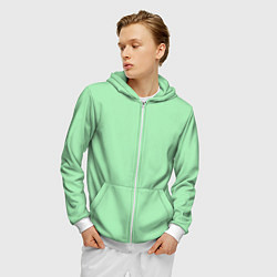 Толстовка 3D на молнии мужская Мятный радуга, цвет: 3D-белый — фото 2