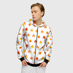 Толстовка 3D на молнии мужская Мерцающие искры на светлом, цвет: 3D-черный — фото 2