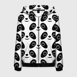 Толстовка 3D на молнии мужская Panda bing dun dun, цвет: 3D-черный