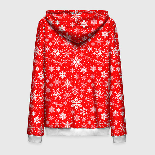 Мужская толстовка на молнии Merry christmas new year / 3D-Белый – фото 2