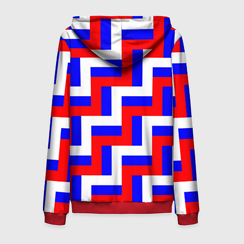 Мужская толстовка на молнии Плетение триколор / 3D-Красный – фото 2