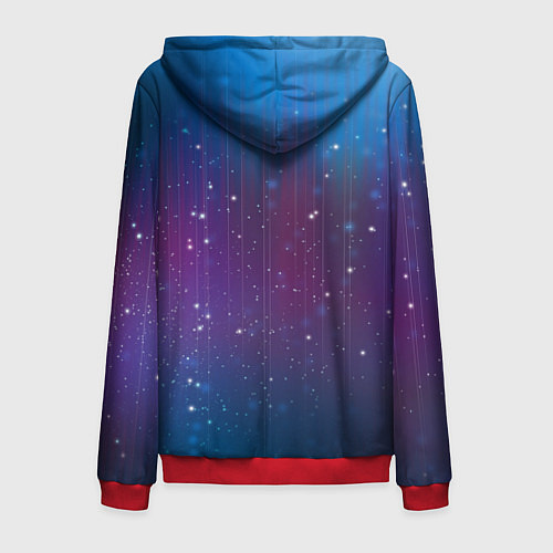 Мужская толстовка на молнии Космический дождь / 3D-Красный – фото 2
