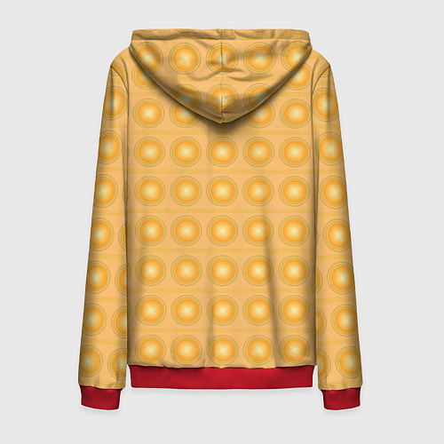 Мужская толстовка на молнии Желтые пузыри / 3D-Красный – фото 2