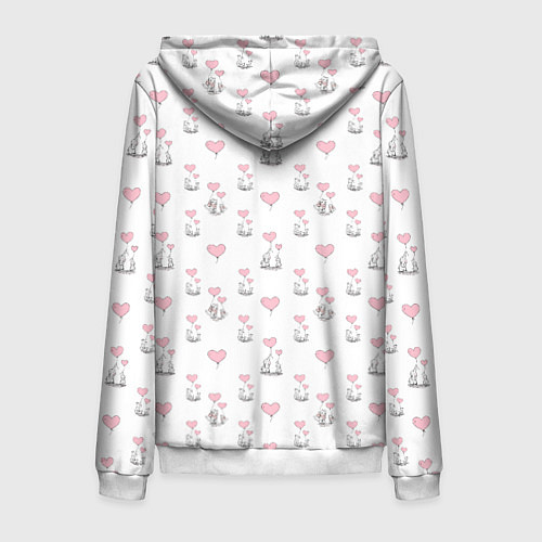 Мужская толстовка на молнии Зверушки, родительская любовь / 3D-Белый – фото 2