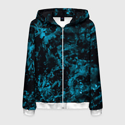Толстовка 3D на молнии мужская Камуфляж с голубым оттенком, цвет: 3D-белый