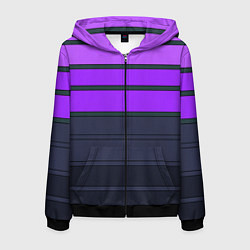 Мужская толстовка на молнии Полосатый узор в серых и фиолетовых тонах