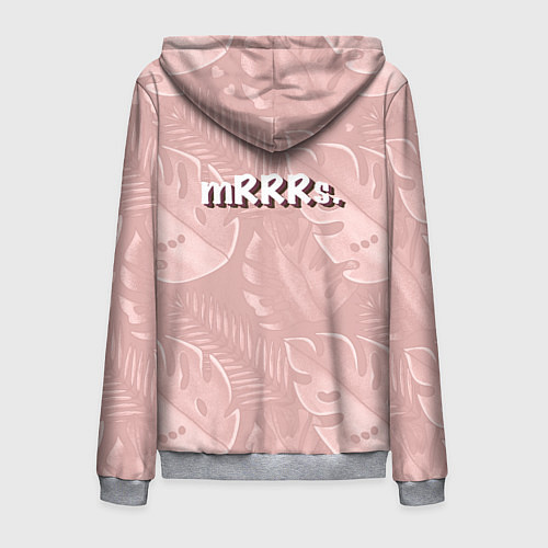 Мужская толстовка на молнии Миссис и Мистр Влюбленные динозавры / 3D-Меланж – фото 2