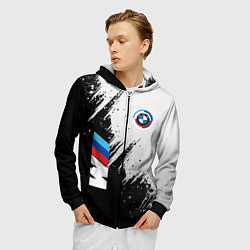 Толстовка 3D на молнии мужская BMW - м комплектация, цвет: 3D-черный — фото 2