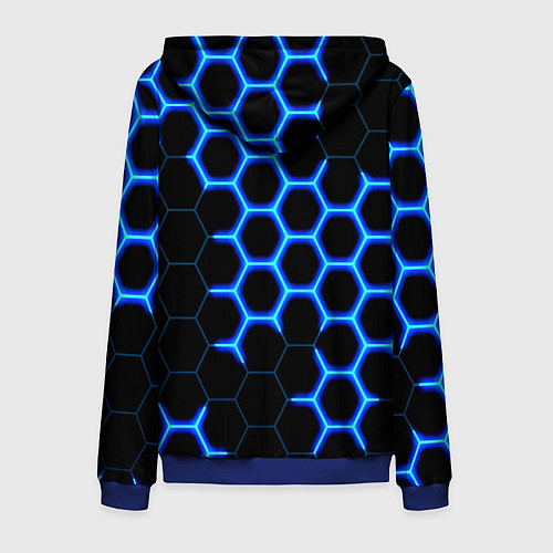 Мужская толстовка на молнии Неоновая броня земля воздух / 3D-Синий – фото 2