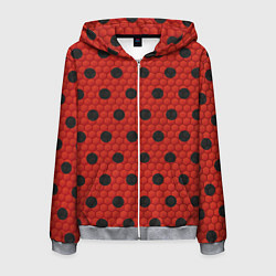 Толстовка 3D на молнии мужская Камуфляж божья коровка, цвет: 3D-меланж