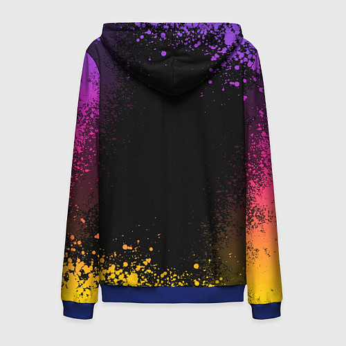 Мужская толстовка на молнии Адский самурай / 3D-Синий – фото 2