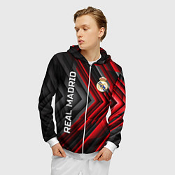 Толстовка 3D на молнии мужская Real Madrid art, цвет: 3D-белый — фото 2