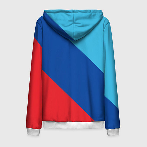 Мужская толстовка на молнии Bmw - m colors / 3D-Белый – фото 2
