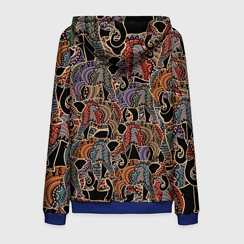 Мужская толстовка на молнии Камуфляж из слона / 3D-Синий – фото 2