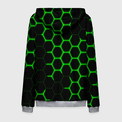 Мужская толстовка на молнии Кислотные соты броня / 3D-Меланж – фото 2