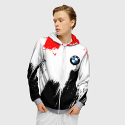 Толстовка 3D на молнии мужская BMW art, цвет: 3D-меланж — фото 2