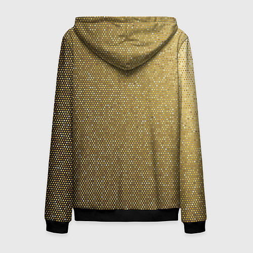 Мужская толстовка на молнии Текстура золотой ткани / 3D-Черный – фото 2