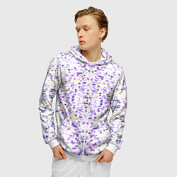 Толстовка 3D на молнии мужская Сердечки паттерн, цвет: 3D-белый — фото 2