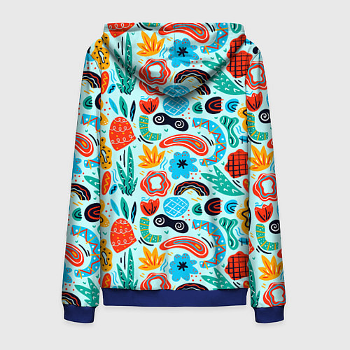Мужская толстовка на молнии Colorful patterns / 3D-Синий – фото 2