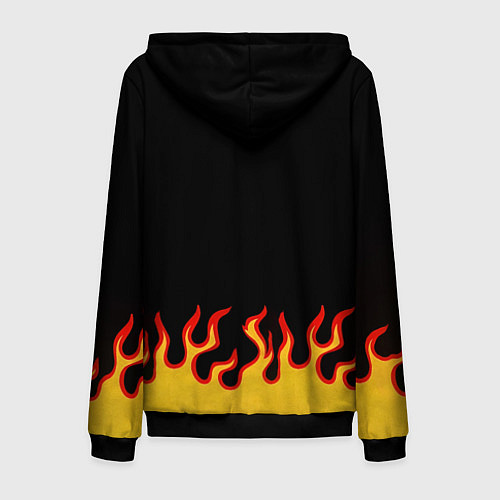 Мужская толстовка на молнии Горящее пламя / 3D-Черный – фото 2