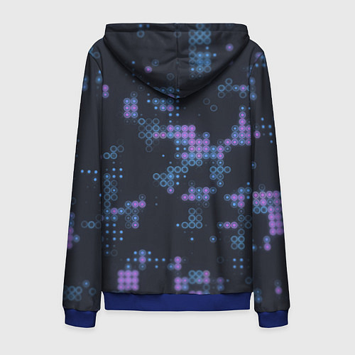 Мужская толстовка на молнии Текстурная мозайка / 3D-Синий – фото 2
