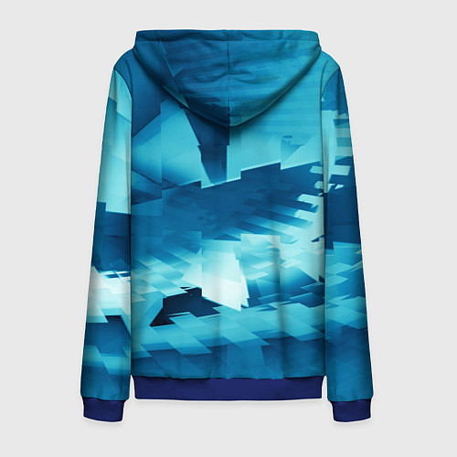 Мужская толстовка на молнии Абстрактные светло-синие кубы и другие фигуры / 3D-Синий – фото 2