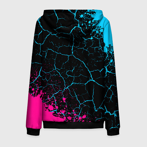 Мужская толстовка на молнии Tokyo Ghoul - neon gradient: надпись, символ / 3D-Черный – фото 2