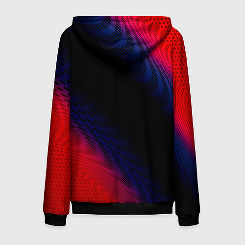 Мужская толстовка на молнии Renault красный карбон / 3D-Черный – фото 2