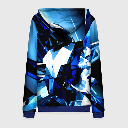 Мужская толстовка на молнии Crystal blue form / 3D-Синий – фото 2