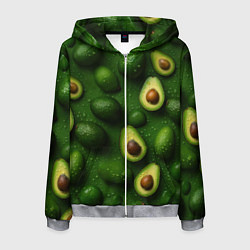 Толстовка 3D на молнии мужская Сочная текстура из авокадо, цвет: 3D-меланж