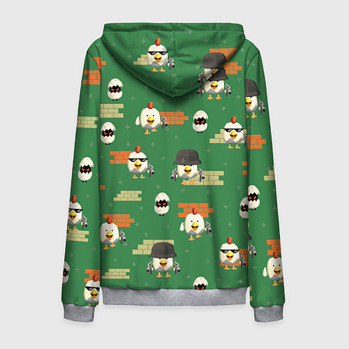 Мужская толстовка на молнии Chicken gun battle / 3D-Меланж – фото 2