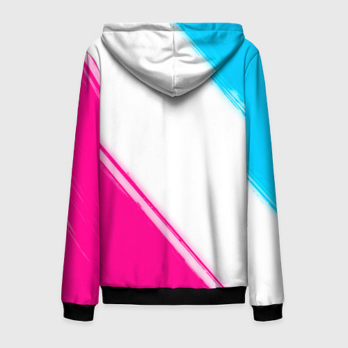 Мужская толстовка на молнии Coldplay neon gradient style: надпись, символ / 3D-Черный – фото 2