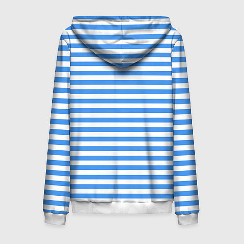 Мужская толстовка на молнии Тельняшка васильковая ВДВ / 3D-Белый – фото 2