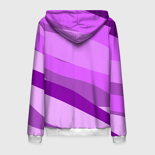 Мужская толстовка на молнии Сиреневый вечер / 3D-Белый – фото 2