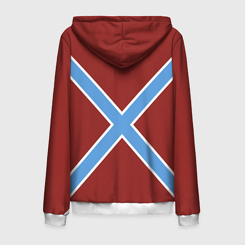 Мужская толстовка на молнии Морская Пехота России - герб / 3D-Белый – фото 2