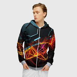 Толстовка 3D на молнии мужская Разломленные плитки, цвет: 3D-меланж — фото 2