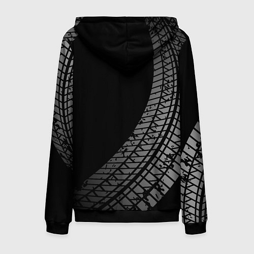 Мужская толстовка на молнии Jeep tire tracks / 3D-Черный – фото 2