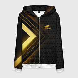 Толстовка 3D на молнии мужская Honda inscription, цвет: 3D-белый