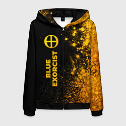 Толстовка 3D на молнии мужская Blue Exorcist - gold gradient: по-вертикали, цвет: 3D-черный