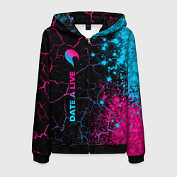 Толстовка 3D на молнии мужская Date A Live - neon gradient: по-вертикали, цвет: 3D-черный