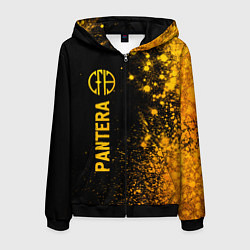 Мужская толстовка на молнии Pantera - gold gradient: по-вертикали