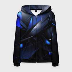 Мужская толстовка на молнии Blue black background