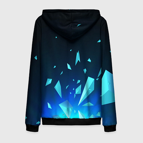 Мужская толстовка на молнии Final Fantasy взрыв частиц / 3D-Черный – фото 2