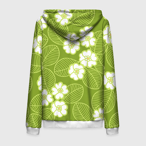 Мужская толстовка на молнии Весенние цветы / 3D-Белый – фото 2